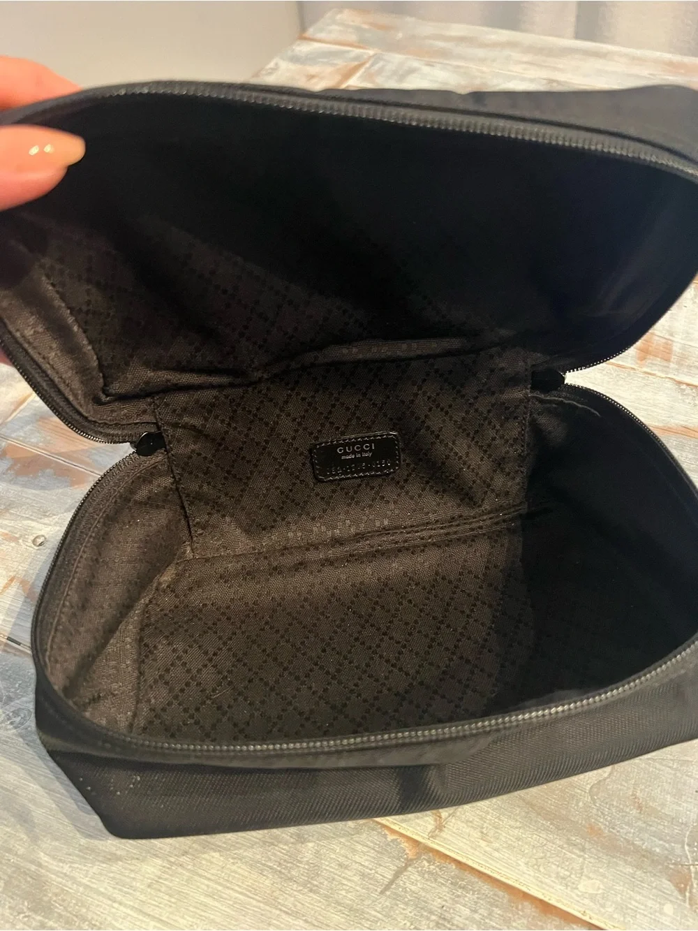 Vintage Gucci Black Nylon Bamboo Vanity Case – Made in Italy